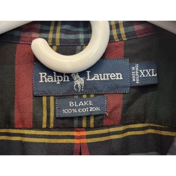 POLO RALPH LAUREN Plaid Checkered Button Down Shirt XXL RED BLUE GREEN PONY - Picture 4 of 9